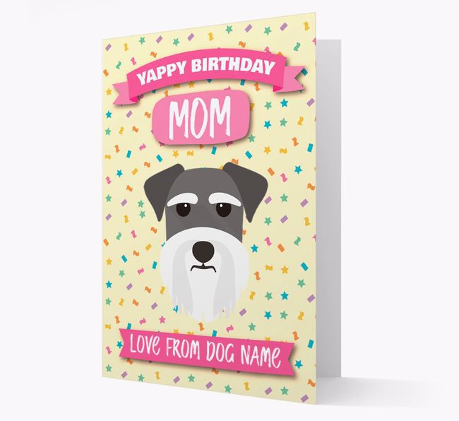 Personalized Card 'Yappy Birthday Mom' with {breedCommonName} Icon